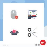 User Interface Pack of 4 Basic Flat Icons of devices bowl mouse oncology easter Editable Vector Design Elements