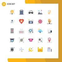 Pictogram Set of 25 Simple Flat Colors of account mission trash business geek Editable Vector Design Elements