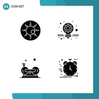 User Interface Pack of 4 Basic Solid Glyphs of bloody eyeball exercise retina marketing gym Editable Vector Design Elements