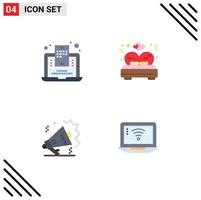 User Interface Pack of 4 Basic Flat Icons of blog mobile real estate web blogging valentine speaker Editable Vector Design Elements