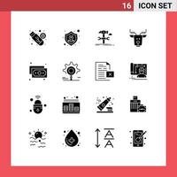 16 Universal Solid Glyphs Set for Web and Mobile Applications canada alpine repair service hammer Editable Vector Design Elements