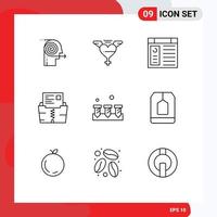 Outline Pack of 9 Universal Symbols of screw file app document zip Editable Vector Design Elements