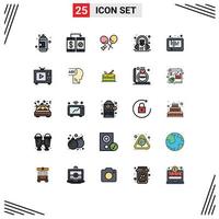 Set of 25 Modern UI Icons Symbols Signs for audio learning wallet headphone spring Editable Vector Design Elements