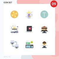 Universal Icon Symbols Group of 9 Modern Flat Colors of romantic book sign money cash Editable Vector Design Elements