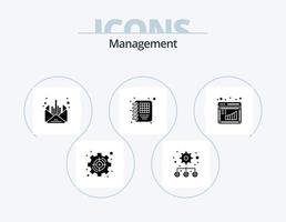 Management Glyph Icon Pack 5 Icon Design. graph. board. mail. management. business vector