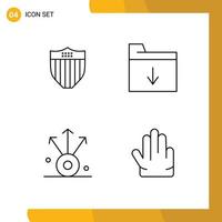 Set of 4 Modern UI Icons Symbols Signs for american share usa insert four Editable Vector Design Elements