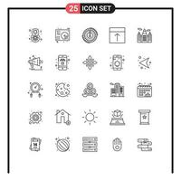 Pictogram Set of 25 Simple Lines of layout grid song arrange lower Editable Vector Design Elements