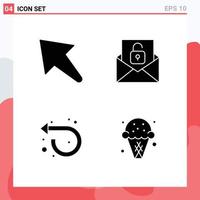 Group of Modern Solid Glyphs Set for arrow repeat communication unlock dessert Editable Vector Design Elements