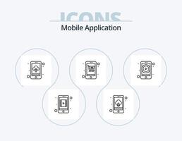 Mobile Application Line Icon Pack 5 Icon Design. gps. mobile. app. gallery. app vector