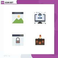 4 User Interface Flat Icon Pack of modern Signs and Symbols of app engine website monitor optimization Editable Vector Design Elements