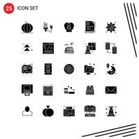 User Interface Pack of 25 Basic Solid Glyphs of business contract energy setting control Editable Vector Design Elements