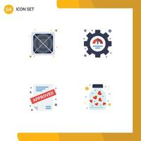 4 User Interface Flat Icon Pack of modern Signs and Symbols of hardware contract efficiency productivity jar Editable Vector Design Elements