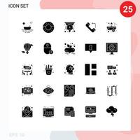 Pictogram Set of 25 Simple Solid Glyphs of spa aromatic filters incoming answer Editable Vector Design Elements