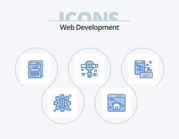 Web Development Blue Icon Pack 5 Icon Design. development. browser. data. web. find vector