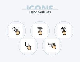 Hand Gestures Line Filled Icon Pack 5 Icon Design. move. up. click. finger. hand vector