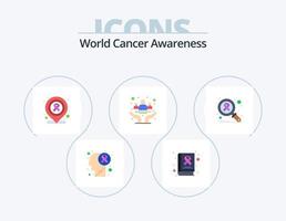 World Cancer Awareness Flat Icon Pack 5 Icon Design. infection. health. hospital. day. cancer vector