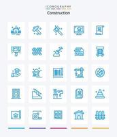 Creative Construction 25 Blue icon pack  Such As brick. construction. home. brush. home vector