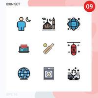 Set of 9 Modern UI Icons Symbols Signs for dialog consulting muslim science information Editable Vector Design Elements