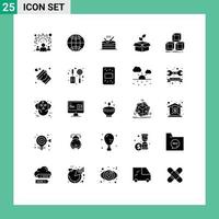 25 Universal Solid Glyphs Set for Web and Mobile Applications design power instrument plant ecology Editable Vector Design Elements