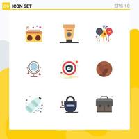 Universal Icon Symbols Group of 9 Modern Flat Colors of caution heard bloone wedding merroir Editable Vector Design Elements