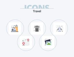 Travel Flat Icon Pack 5 Icon Design. plane. airplane. bag. greek. cultural vector