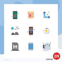 Universal Icon Symbols Group of 9 Modern Flat Colors of system hardware arrows computer scenery Editable Vector Design Elements