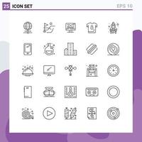 25 Creative Icons Modern Signs and Symbols of start soccer static shirt kit Editable Vector Design Elements