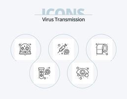 virus transmisión línea icono paquete 5 5 icono diseño. peligro. práctica. virus. laboratorio. prueba vector