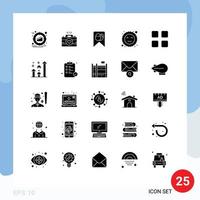 Set of 25 Commercial Solid Glyphs pack for calculator happy images happiness egg Editable Vector Design Elements