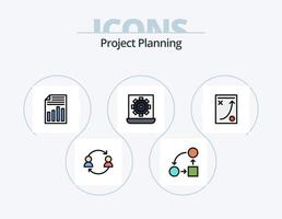 Project Planing Line Filled Icon Pack 5 Icon Design. upload. drawer. avatar. close. user vector