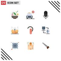 Universal Icon Symbols Group of 9 Modern Flat Colors of ear accessory mic solution bulb Editable Vector Design Elements