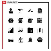 Set of 16 Modern UI Icons Symbols Signs for bluetooth research special paper pauropoda Editable Vector Design Elements