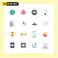 Mobile Interface Flat Color Set of 16 Pictograms of hobby office smoking building iot Editable Pack of Creative Vector Design Elements