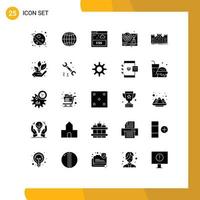 Set of 25 Modern UI Icons Symbols Signs for landmark fort style defense play Editable Vector Design Elements