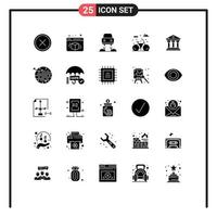 Set of 25 Modern UI Icons Symbols Signs for service building car bank life Editable Vector Design Elements