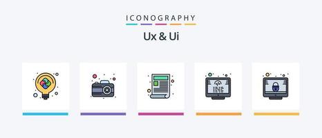 ux y ui línea lleno 5 5 icono paquete incluso rueda. color. cuadro. diamante. calidad. creativo íconos diseño vector