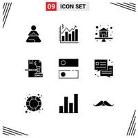 9 Creative Icons Modern Signs and Symbols of file digital graph copyright property Editable Vector Design Elements