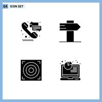 Universal Icon Symbols Group of 4 Modern Solid Glyphs of help web call travel report Editable Vector Design Elements