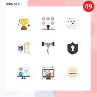 Modern Set of 9 Flat Colors and symbols such as drink share exams server halloween Editable Vector Design Elements