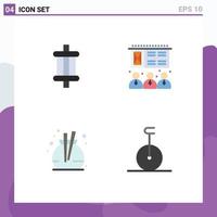 Pictogram Set of 4 Simple Flat Icons of auto scent tools training monocycle Editable Vector Design Elements