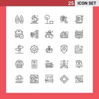 Universal Icon Symbols Group of 25 Modern Lines of checklist search city idea design Editable Vector Design Elements