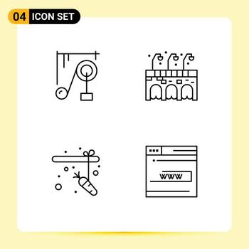 4 Universal Filledline Flat Colors Set for Web and Mobile Applications device rod science machine pub form Editable Vector Design Elements
