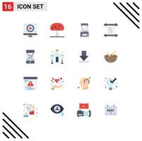 Flat Color Pack of 16 Universal Symbols of barcode log spring history machine Editable Pack of Creative Vector Design Elements