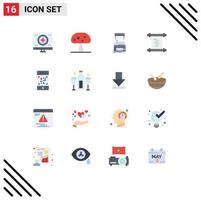 Flat Color Pack of 16 Universal Symbols of barcode log spring history machine Editable Pack of Creative Vector Design Elements