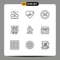 9 Creative Icons Modern Signs and Symbols of saint patrick garland like culture fastener Editable Vector Design Elements