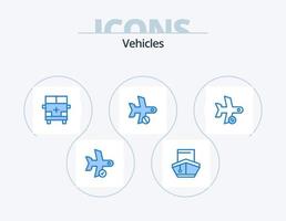 Vehicles Blue Icon Pack 5 Icon Design. plane. cancel. transportation. vehicles. outline vector