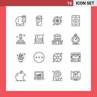 16 Thematic Vector Outlines and Editable Symbols of press spy sports smartphone internet Editable Vector Design Elements