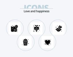 Love Glyph Icon Pack 5 Icon Design. love. kiss. map. add. love vector