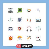 Pictogram Set of 16 Simple Flat Colors of internet of things up email arrow manager Editable Pack of Creative Vector Design Elements