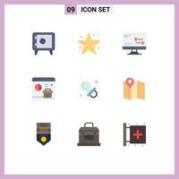 Pictogram Set of 9 Simple Flat Colors of baby se connection report business Editable Vector Design Elements